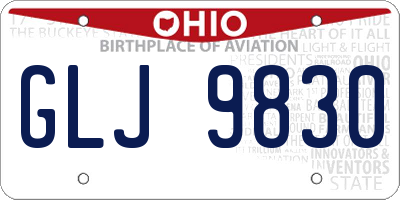 OH license plate GLJ9830