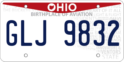 OH license plate GLJ9832