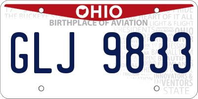 OH license plate GLJ9833