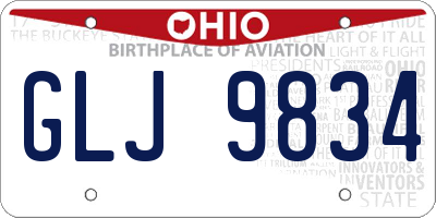 OH license plate GLJ9834