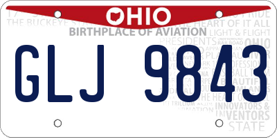 OH license plate GLJ9843