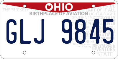 OH license plate GLJ9845