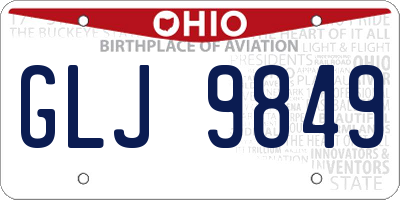 OH license plate GLJ9849