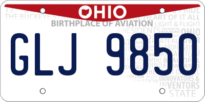 OH license plate GLJ9850