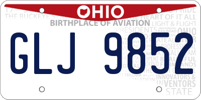 OH license plate GLJ9852
