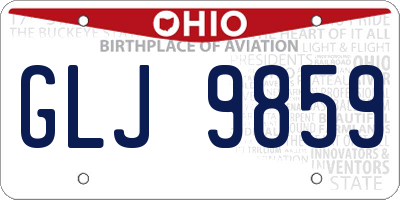 OH license plate GLJ9859