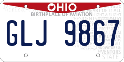 OH license plate GLJ9867
