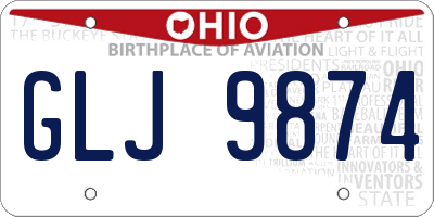 OH license plate GLJ9874