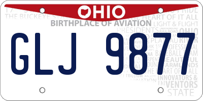 OH license plate GLJ9877