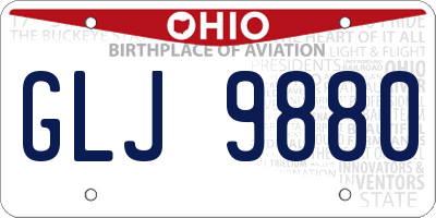 OH license plate GLJ9880