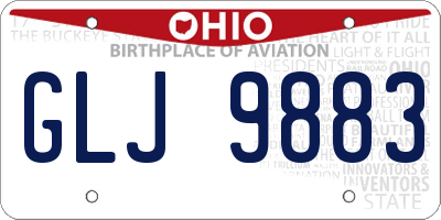 OH license plate GLJ9883