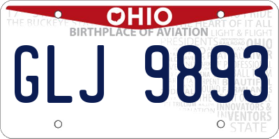 OH license plate GLJ9893