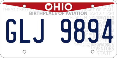 OH license plate GLJ9894