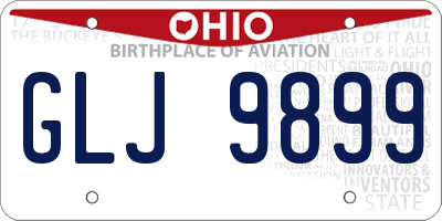 OH license plate GLJ9899