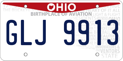 OH license plate GLJ9913