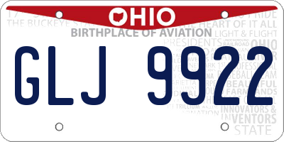 OH license plate GLJ9922