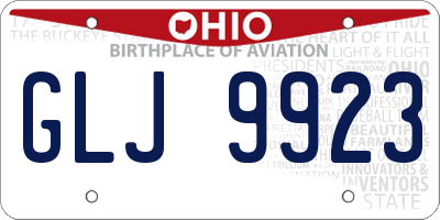 OH license plate GLJ9923