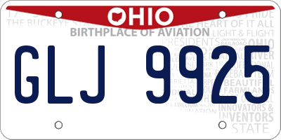 OH license plate GLJ9925