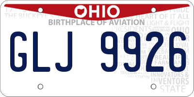 OH license plate GLJ9926