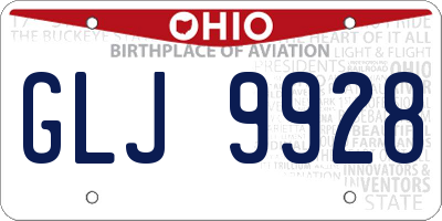OH license plate GLJ9928