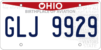 OH license plate GLJ9929