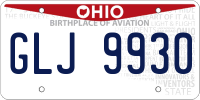 OH license plate GLJ9930