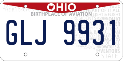 OH license plate GLJ9931