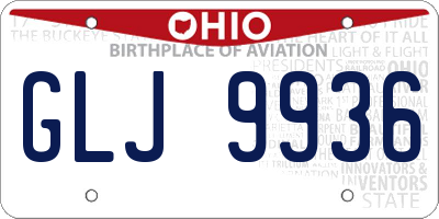 OH license plate GLJ9936