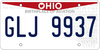 OH license plate GLJ9937
