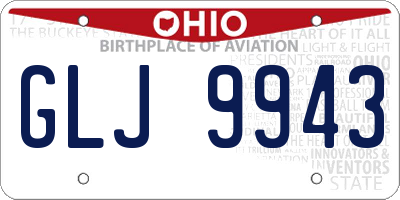 OH license plate GLJ9943