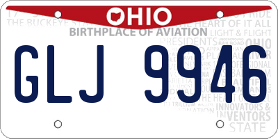 OH license plate GLJ9946