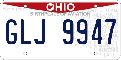 OH license plate GLJ9947