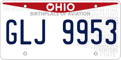 OH license plate GLJ9953