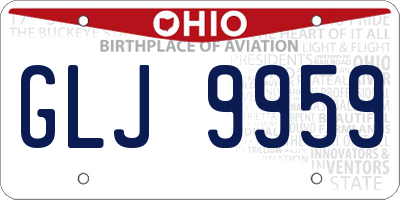 OH license plate GLJ9959