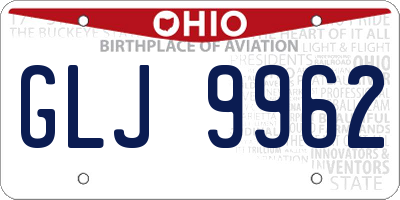 OH license plate GLJ9962