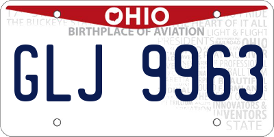 OH license plate GLJ9963