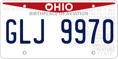 OH license plate GLJ9970
