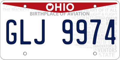 OH license plate GLJ9974