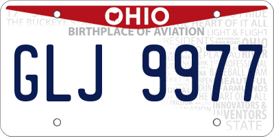OH license plate GLJ9977