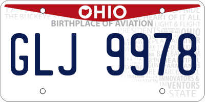 OH license plate GLJ9978