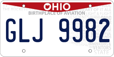 OH license plate GLJ9982