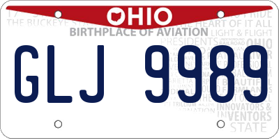 OH license plate GLJ9989