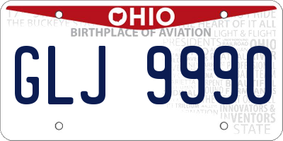 OH license plate GLJ9990