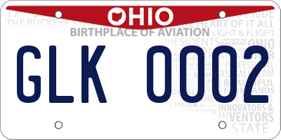 OH license plate GLK0002