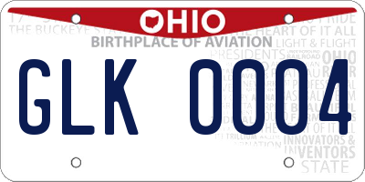 OH license plate GLK0004