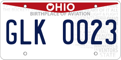 OH license plate GLK0023
