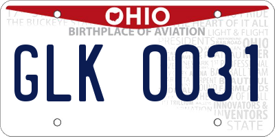 OH license plate GLK0031