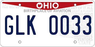 OH license plate GLK0033