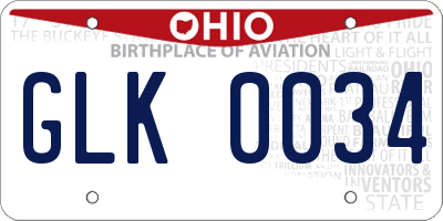 OH license plate GLK0034
