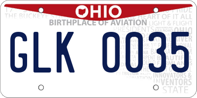 OH license plate GLK0035